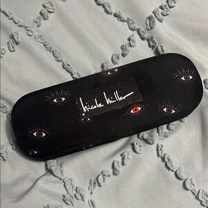 Nicole Miller Black Eyeglass Case with Eye Design